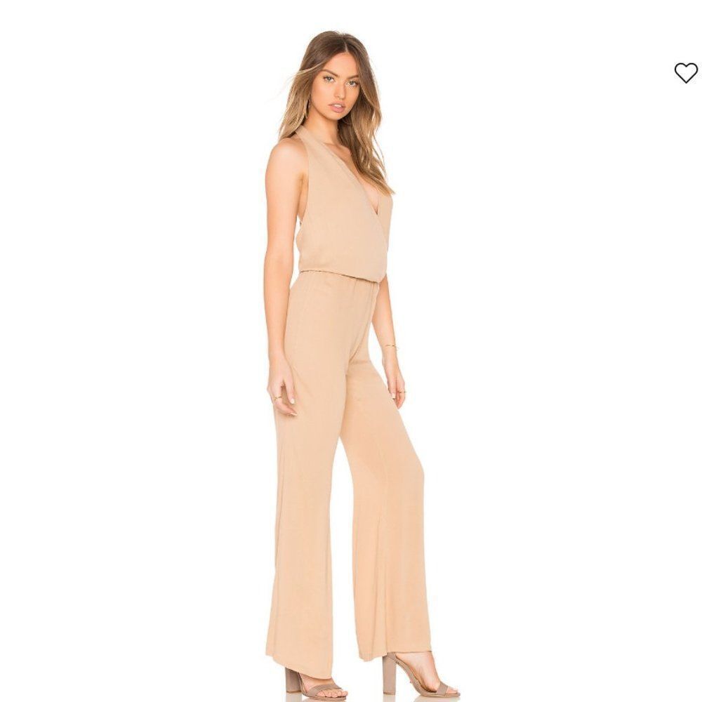 INDAH Smoke Cross Front Jumpsuit Nude Size Small